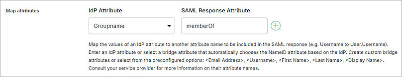 Screenshot of Duo, SAML Attributes
